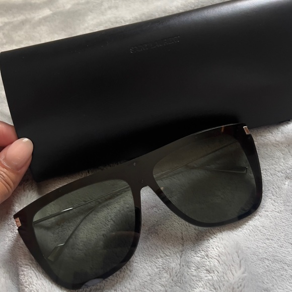 Saint Laurent New Wave SL 1 T Fashion Shield Titanium Sunglasses - Picture 8 of 8